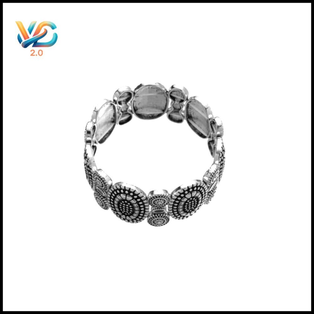 Vintage Flower Sun Beaded Bangle Bracelet Adjustable Stacking‎ Hand Jewelry